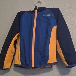 The North Face 18-24M Baby Boy's Reversible Fleece Jacket Zip Front Orange Blue